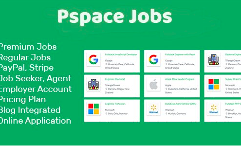 Pspace Job - Job Portal Script is a professional job board that helps the employer, agent and job seeker to find their talents, dream jobs within a short time with its advanced job search engine. It comes with modern design and clean code to help you extend it further. Pspace Job portal script is an easily translatable, so you can translate it to any language.